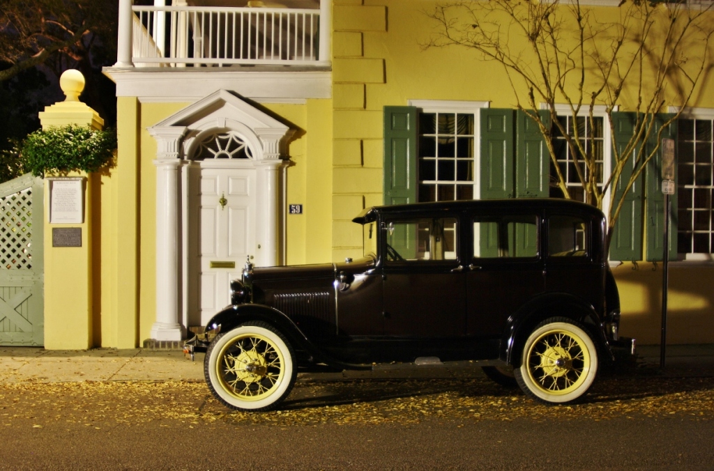1930 Ford Model A Town Sedan, spotted in Charleston, South Carolina.
