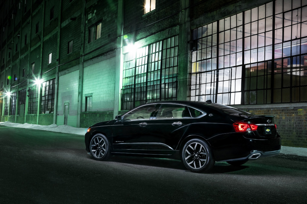The full-size Chevrolet Impala will gain some attitude this summer with the addition of a Midnight Edition package (Image: General Motors)
