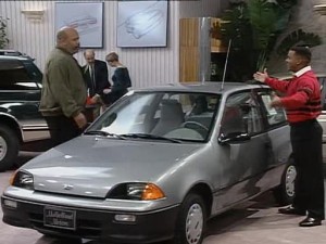 The 1992 Geo Metro appeared as the fictional 'Accountant' in this episode of The Fresh Prince of Bel-Air.