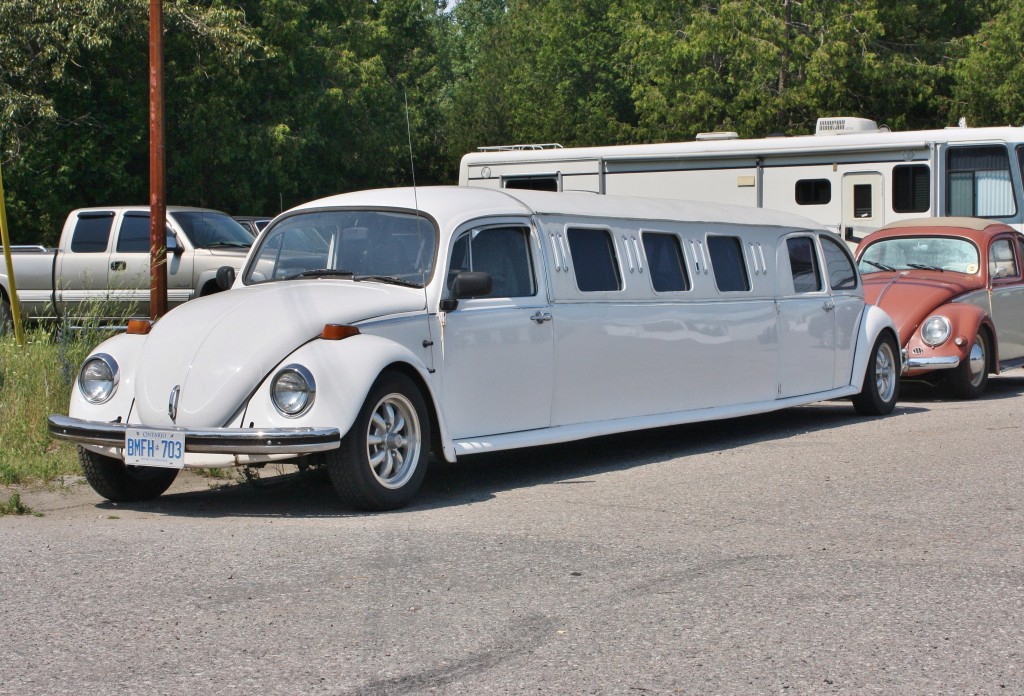 VW Beetle super-stretch limo, because why not? Spotted in Sturgeon Falls, Ontario.
