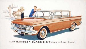 This '61 Rambler ad shows sensible people enjoying a sensible car.