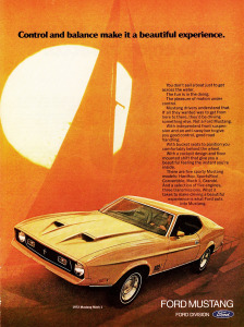 Sailing... in your new Mach 1. This '72 ad looks like it should come with a Carly Simon record.