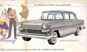1960 Envoy ad. Notice the lack of colour on the car they call 'colourful'.
