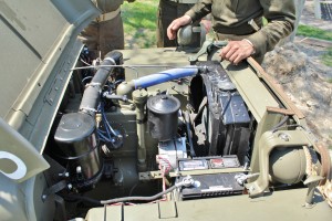 The Willys 'Go Devil' engine was chosen for the Jeep due to its small size and robust power.