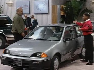 The 1992 Geo Metro appeared as the fictional 'Accountant' in this episode of The Fresh Prince of Bel-Air.